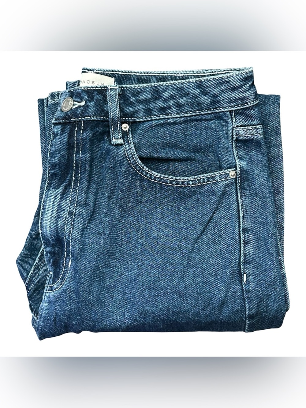 Pacific Sunwear Women’s Boyfriend Jeans in Dark Blue Denim